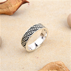 Oxidized Silver Swirl Ring