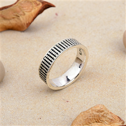 Textured Silver Band Ring