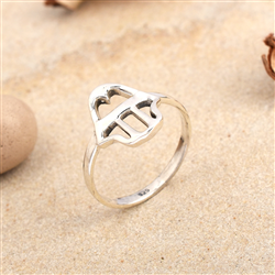 925 Sterling Silver Hand of Fatima Ring