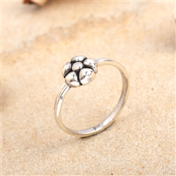 Dainty Oxidized Sterling Silver Flower Ring