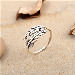 Sterling Silver Wheat Leaf Ring
