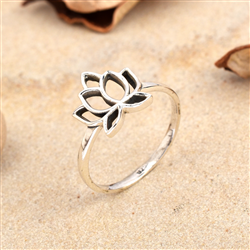 Sterling Silver Lotus Flower Ring