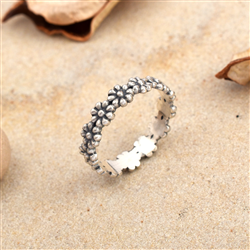 Daisy Flower Sterling Silver Ring
