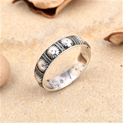 Sunburst Sterling Silver Ring
