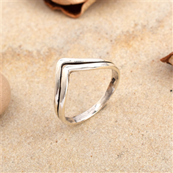 Sterling Silver V Shape Ring