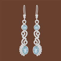 Blue Topaz Dangle Earrings