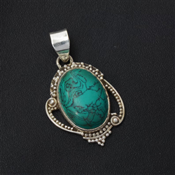 Sterling Silver Howlite Pendant