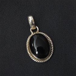 Black Onyx Sterling Silver Pendant