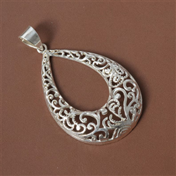 Vintage Style 925 Sterling Silver Teardrop Pendant