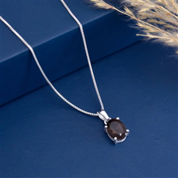 Smoky Quartz Sterling Silver Pendant
