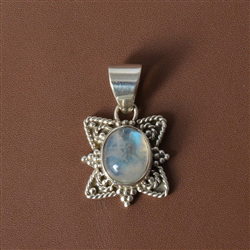 Rainbow Moonstone Sterling Silver Pendant