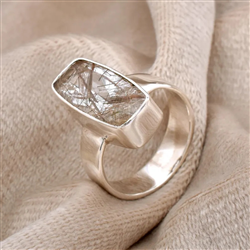 Rutilated Quartz Sterling Silver Ring